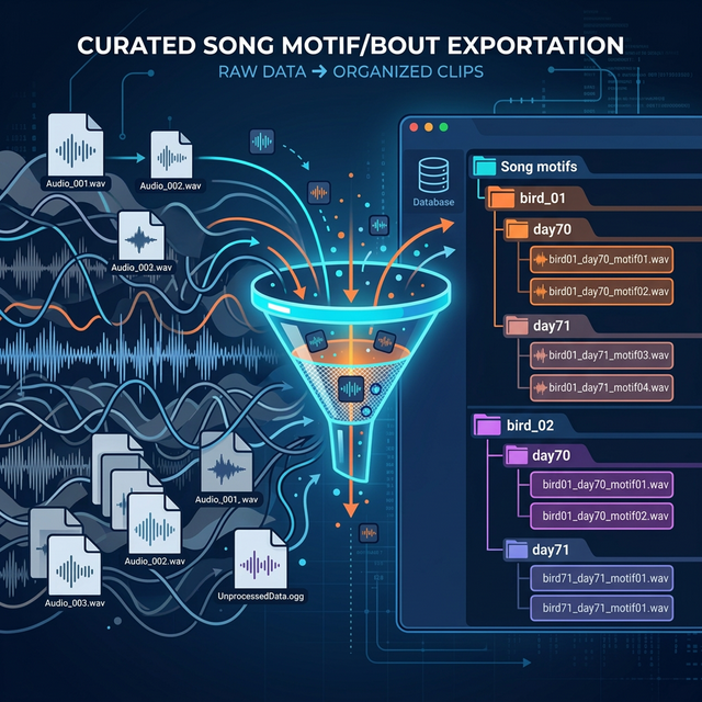 Conceptual illustration of audio motif and bout extraction